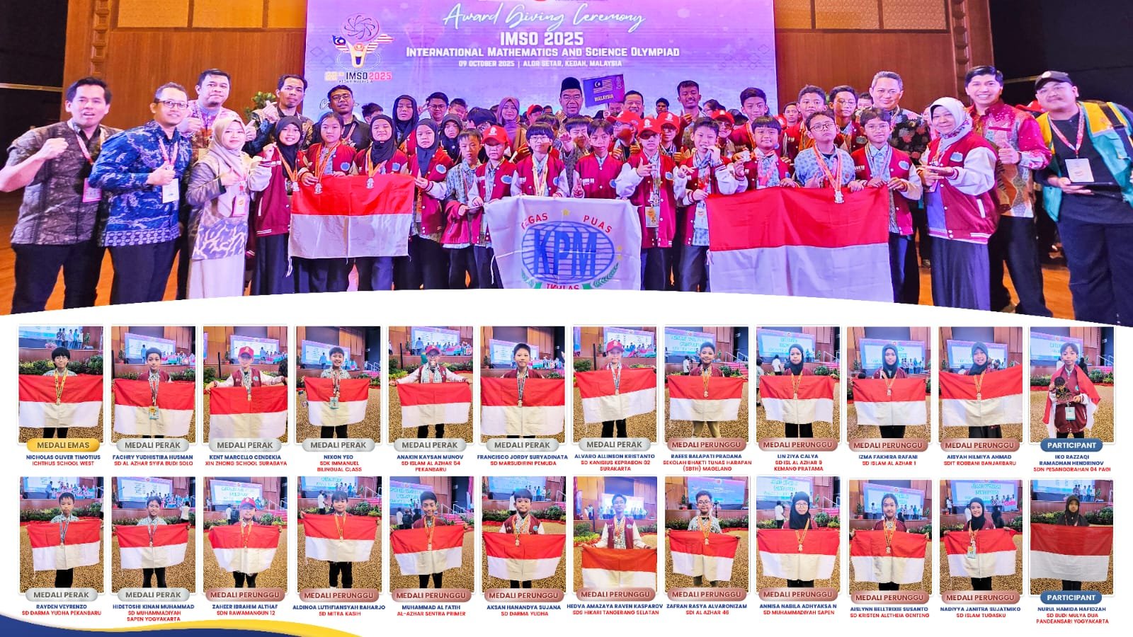 Indonesia Kembali Harumkan Nama Bangsa: Raih 1 Emas, 8 Perak, dan 13 Perunggu dari 23 Negara Peserta di Ajang IMSO-22 Malaysia